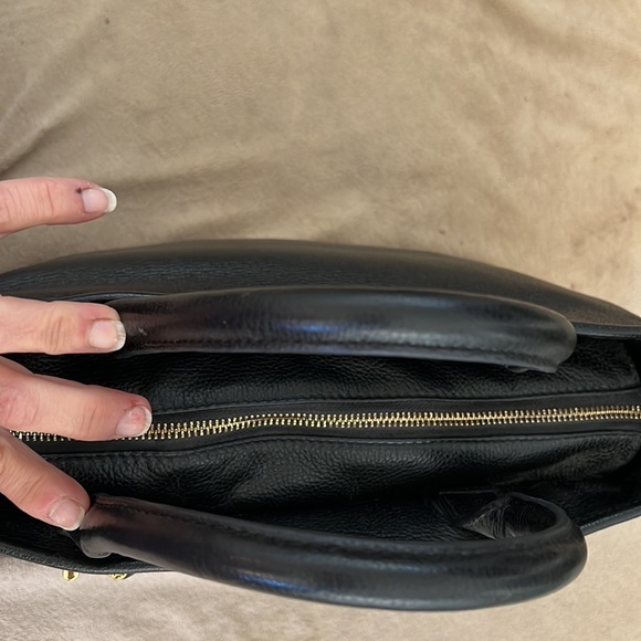 Tory Burch Horsebit Jaden Black Soft Pebbled Leather Satchel - Picture 9 of 9